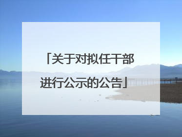 关于对拟任干部进行公示的公告