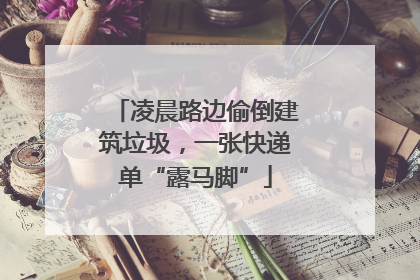凌晨路边偷倒建筑垃圾，一张快递单“露马脚”