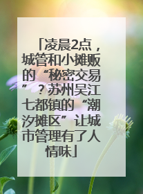 凌晨2点，城管和小摊贩的“秘密交易”？苏州吴江七都镇的“潮汐摊区”让城市管理有了人情味