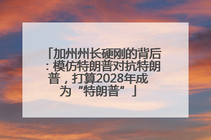 加州州长硬刚的背后：模仿特朗普对抗特朗普，打算2028年成为“特朗普”
