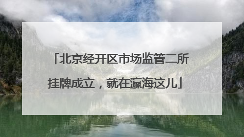 北京经开区市场监管二所挂牌成立，就在瀛海这儿
