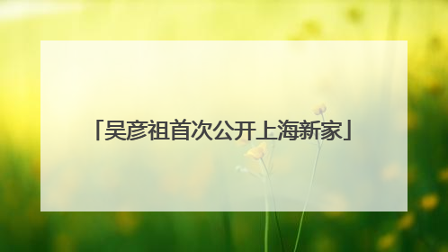 吴彦祖首次公开上海新家