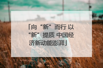 向“新”而行 以“新”提质 中国经济新动能澎湃