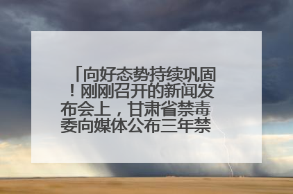 向好态势持续巩固！刚刚召开的新闻发布会上，甘肃省禁毒委向媒体公布三年禁毒工作“成绩单”