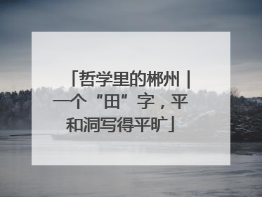 哲学里的郴州｜一个“田”字，平和洞写得平旷