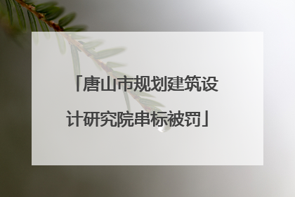 唐山市规划建筑设计研究院串标被罚