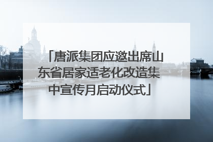 唐派集团应邀出席山东省居家适老化改造集中宣传月启动仪式