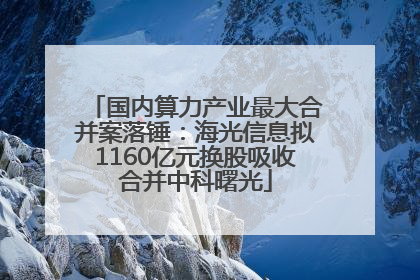 国内算力产业最大合并案落锤：海光信息拟1160亿元换股吸收合并中科曙光