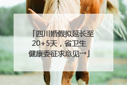 四川婚假拟延长至20+5天，省卫生健康委征求意见→
