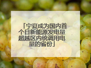 宁夏成为国内首个日新能源发电量超越区内统调用电量的省份