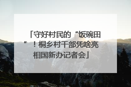 守好村民的“饭碗田”！桐乡村干部凭啥亮相国新办记者会