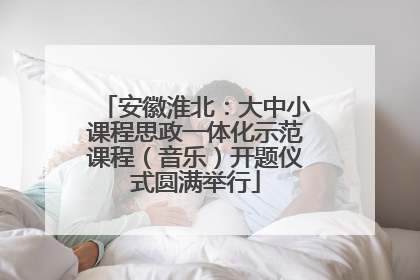 安徽淮北：大中小课程思政一体化示范课程（音乐）开题仪式圆满举行