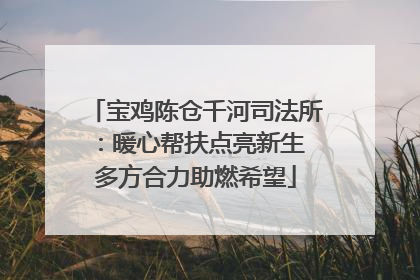 宝鸡陈仓千河司法所：暖心帮扶点亮新生 多方合力助燃希望