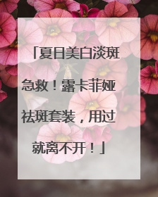 夏日美白淡斑急救！露卡菲娅祛斑套装，用过就离不开！