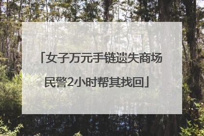 女子万元手链遗失商场 民警2小时帮其找回