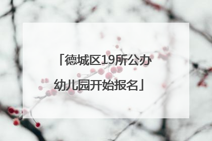 德城区19所公办幼儿园开始报名