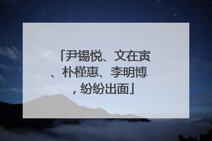 尹锡悦、文在寅、朴槿惠、李明博，纷纷出面