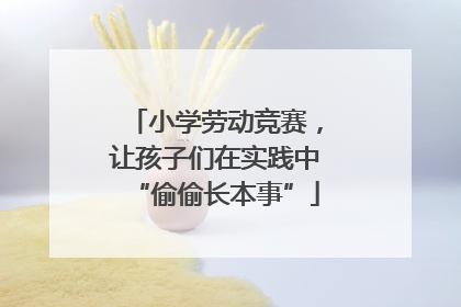 小学劳动竞赛，让孩子们在实践中“偷偷长本事”