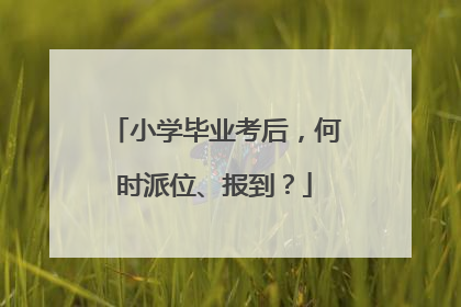 小学毕业考后，何时派位、报到？