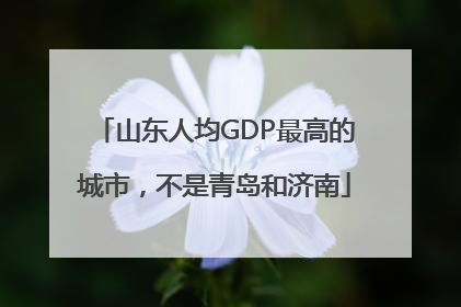 山东人均GDP最高的城市，不是青岛和济南