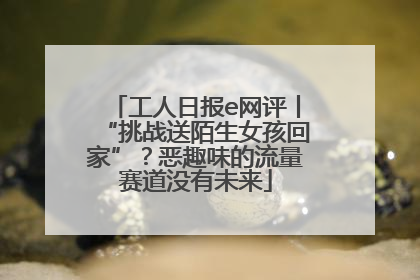 工人日报e网评丨“挑战送陌生女孩回家”？恶趣味的流量赛道没有未来