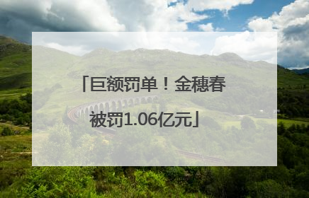 巨额罚单！金穗春被罚1.06亿元