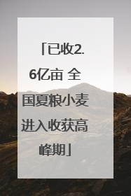 已收2.6亿亩 全国夏粮小麦进入收获高峰期