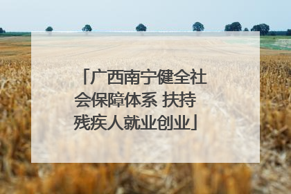 广西南宁健全社会保障体系 扶持残疾人就业创业