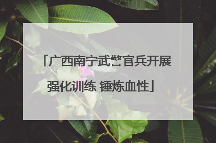 广西南宁武警官兵开展强化训练 锤炼血性