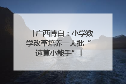 广西博白：小学数学改革培养一大批“速算小能手”