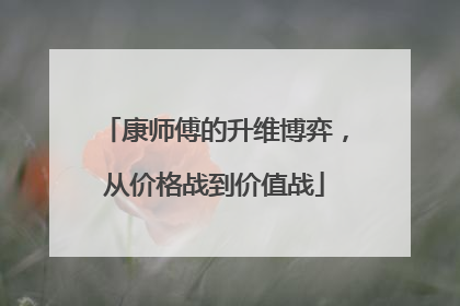 康师傅的升维博弈，从价格战到价值战