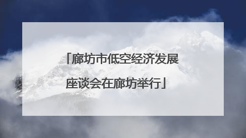 廊坊市低空经济发展座谈会在廊坊举行