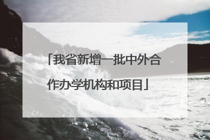 我省新增一批中外合作办学机构和项目