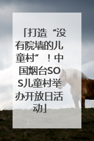 打造“没有院墙的儿童村”！中国烟台SOS儿童村举办开放日活动