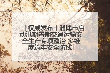 权威发布丨淄博市启动汛期暑期交通运输安全生产专项整治 多维度筑牢安全防线