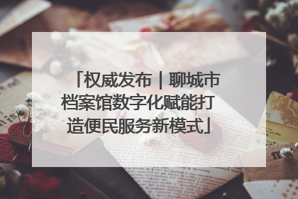 权威发布｜聊城市档案馆数字化赋能打造便民服务新模式