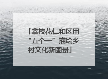 攀枝花仁和区用“五个一”描绘乡村文化新图景