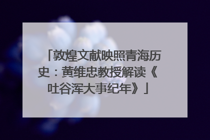 敦煌文献映照青海历史：黄维忠教授解读《吐谷浑大事纪年》
