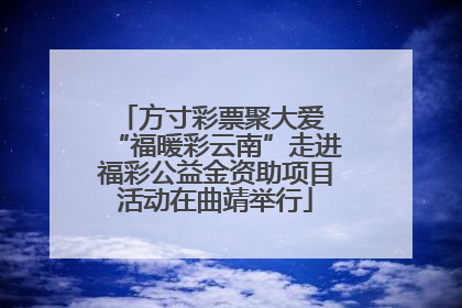方寸彩票聚大爱 “福暖彩云南”走进福彩公益金资助项目活动在曲靖举行