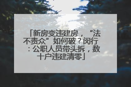 新房变违建房，“法不责众”如何破？闵行：公职人员带头拆，数十户违建清零