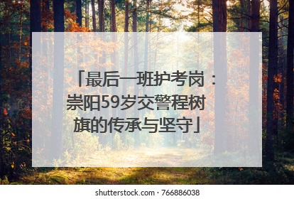 最后一班护考岗：崇阳59岁交警程树旗的传承与坚守