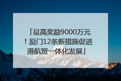 最高奖励9000万元！厦门12条新措施促进港航贸一体化发展