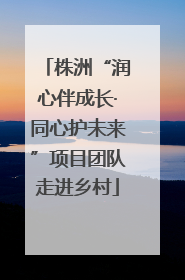 株洲“润心伴成长·同心护未来”项目团队走进乡村
