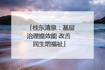 桂东清泉：基层治理提效能 改善民生增福祉