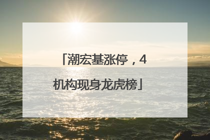潮宏基涨停，4机构现身龙虎榜