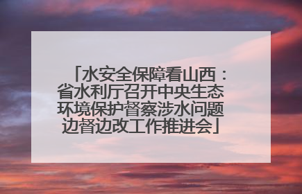 水安全保障看山西：省水利厅召开中央生态环境保护督察涉水问题边督边改工作推进会