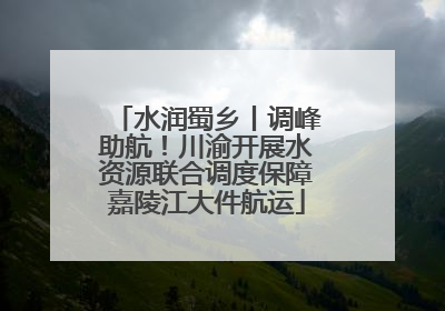 水润蜀乡丨调峰助航！川渝开展水资源联合调度保障嘉陵江大件航运