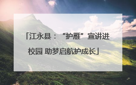 江永县：“护雁”宣讲进校园 助梦启航护成长