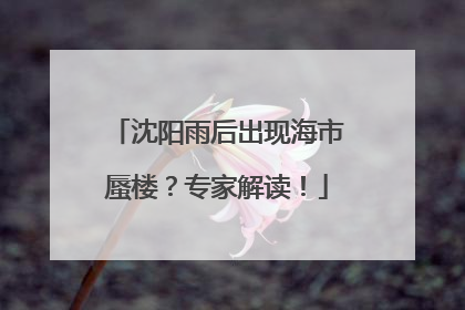 沈阳雨后出现海市蜃楼？专家解读！