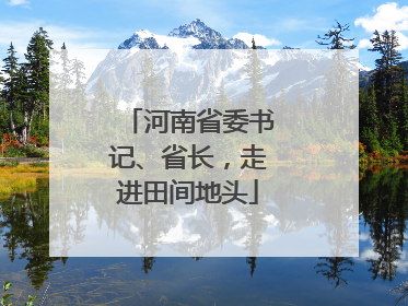 河南省委书记、省长，走进田间地头